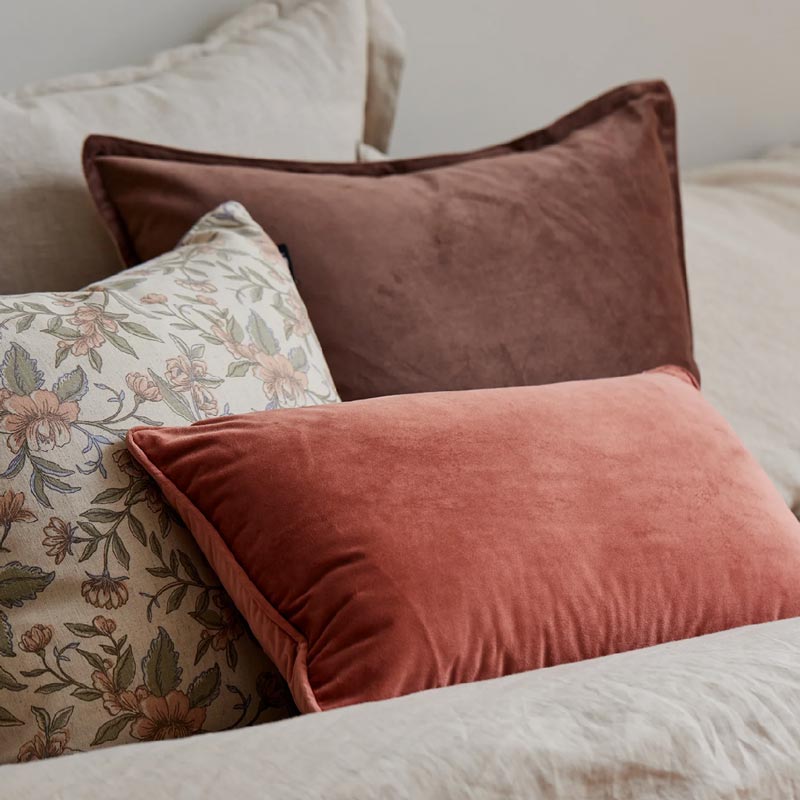 Mira Velvet Clay Rectangle Cushion Cover (30x50cm)