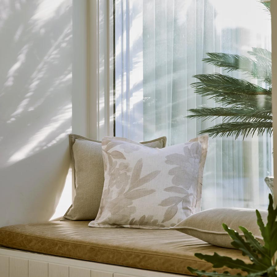 Aubrey Neutral Floral Cushion Cover (50cm)