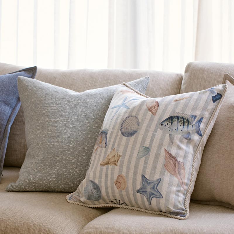 Reef Blue Stripe Cushion Cover (50cm)