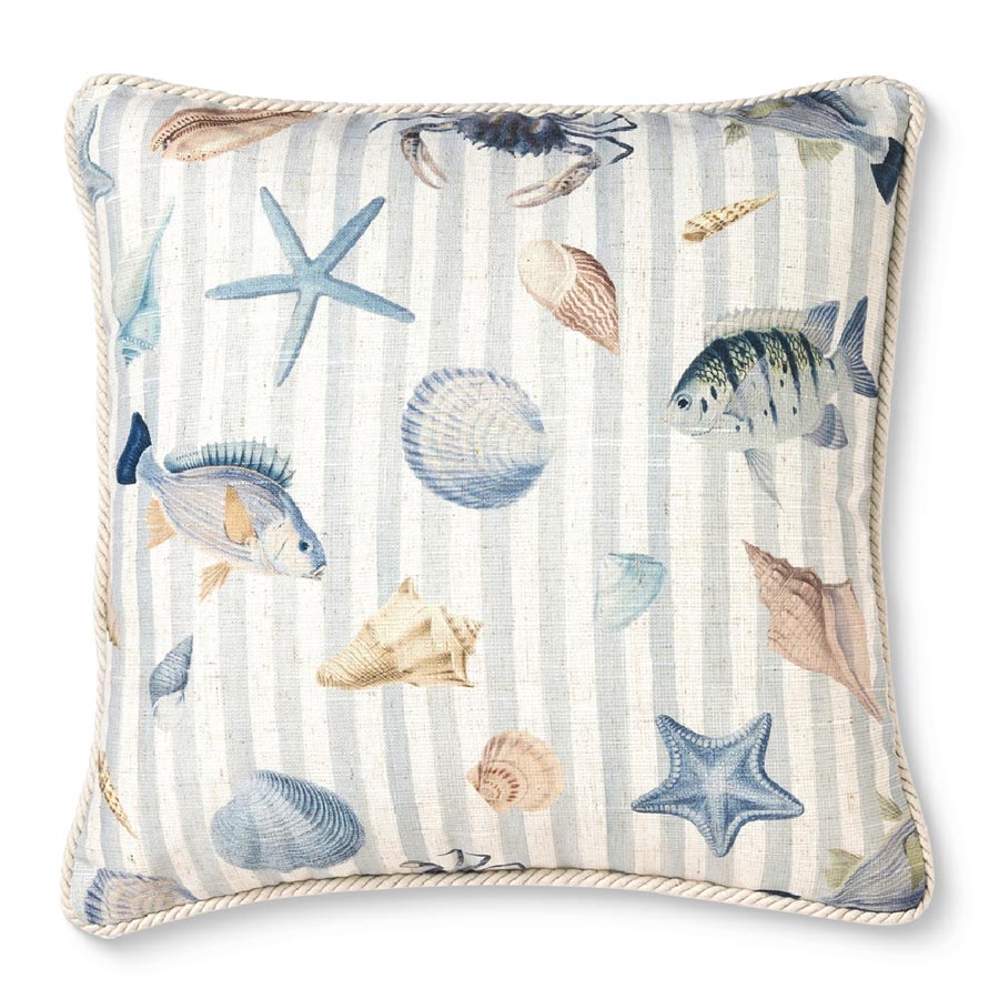 Reef Blue Stripe Cushion Cover (50cm)