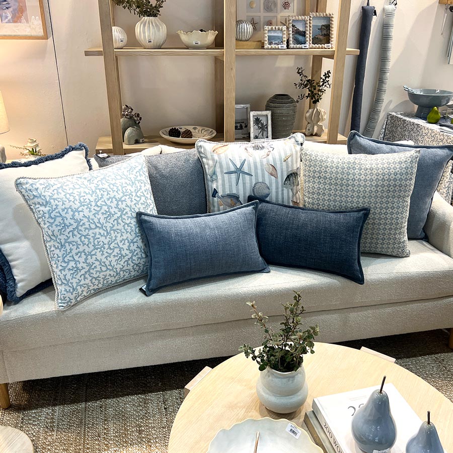 Reef Blue Stripe Cushion Cover (50cm)