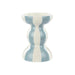 Emporium Lane Blue Stripe Candle Holder (14cm) | Koop.co.nz