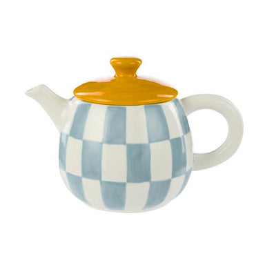 Emporium Check Teapot (700ml) - Blue/Yellow | Koop.co.nz