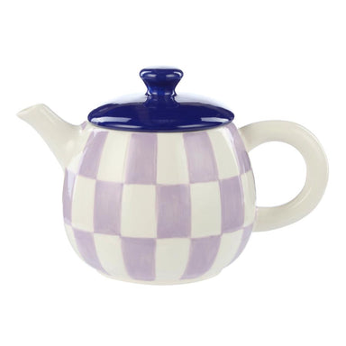 Emporium Check Teapot (700ml) - Lilac/Blue | Koop.co.nz