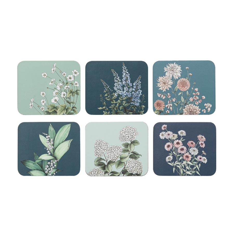 Ashdene Secret Garden Coaster Set/6 - Blue | Koop.co.nz