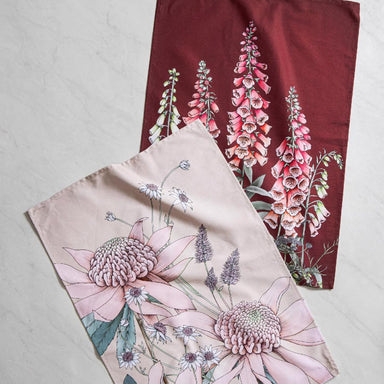 Ashdene Secret Garden Tea Towel Set/2 - Pink | Koop.co.nz