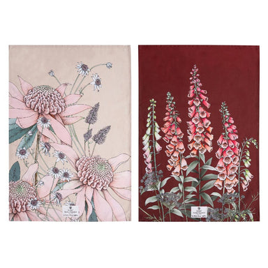 Ashdene Secret Garden Tea Towel Set/2 - Pink | Koop.co.nz