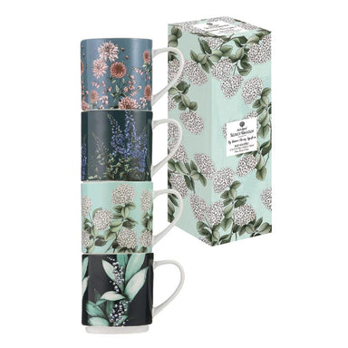 Ashdene Secret Garden Stackable Mug Set/4 - Blue | Koop.co.nz