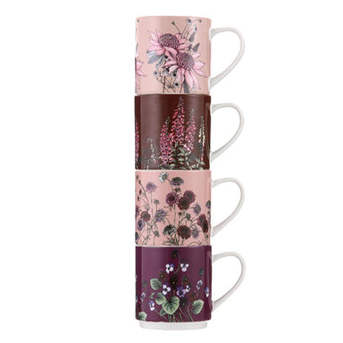 Ashdene Secret Garden Stackable Mug Set/4 - Pink | Koop.co.nz