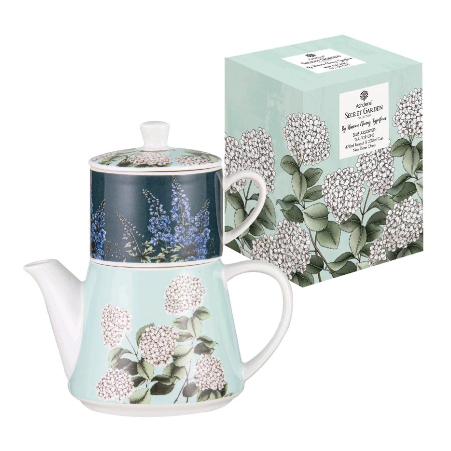 Ashdene Secret Garden Tea For One Teapot (470ml) - Blue | Koop.co.nz
