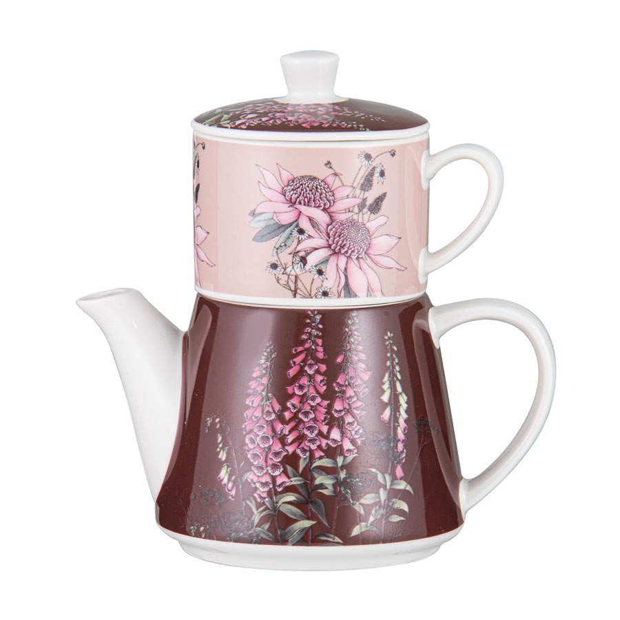 Ashdene Secret Garden Tea For One Teapot (470ml) - Pink | Koop.co.nz