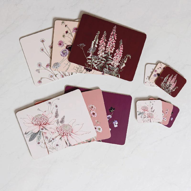 Ashdene Secret Garden Placemats Set/6 - Pink | Koop.co.nz