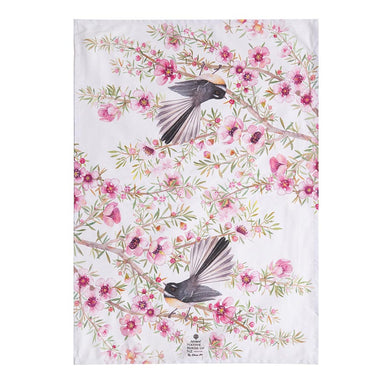 Ashdene Native Birds Of NZ Tea Towel - Fantail | Koop.co.nz