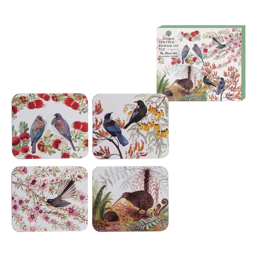 Ashdene Native Birds Of NZ Coaster Set/4 | Koop.co.nz