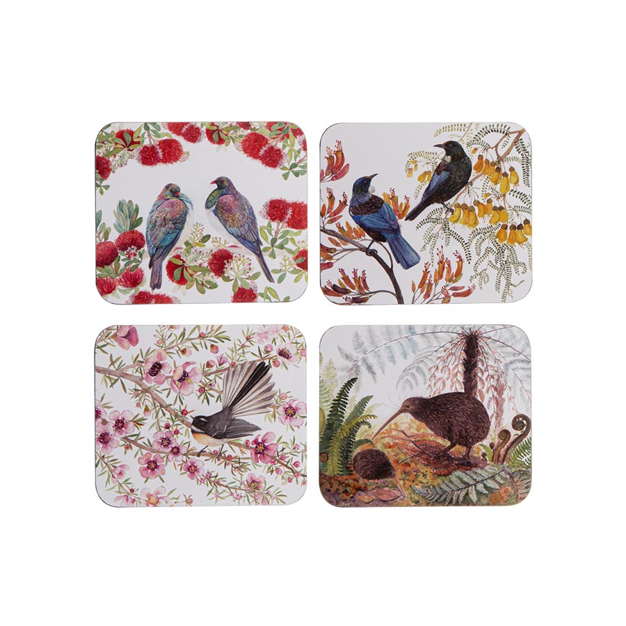 Ashdene Native Birds Of NZ Coaster Set/4 | Koop.co.nz