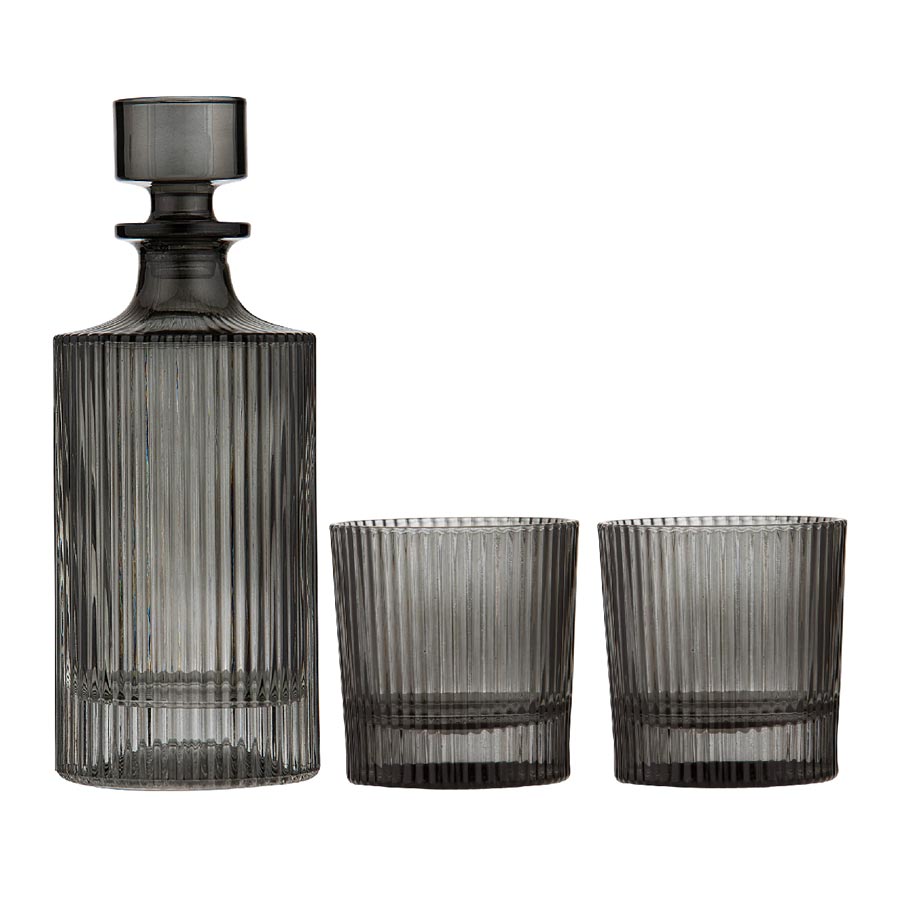 Ladelle Cyrus Charcoal Whisky Set (3pc) | Koop.co.nz