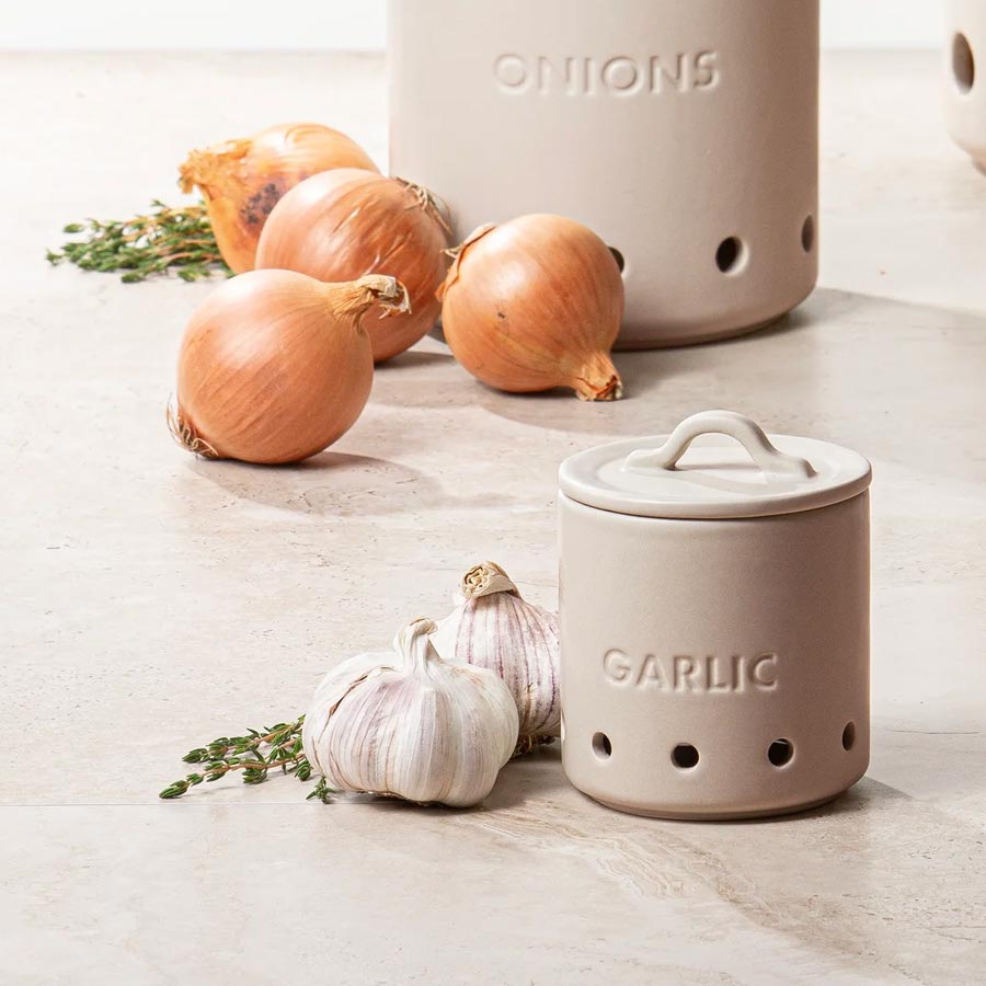 Ladelle Essentials Garlic Vault - Stone | Koop.co.nz