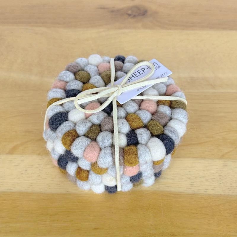 Sheepish Design NZ Wool Coasters – Earthy Multi | Koop.co.nz