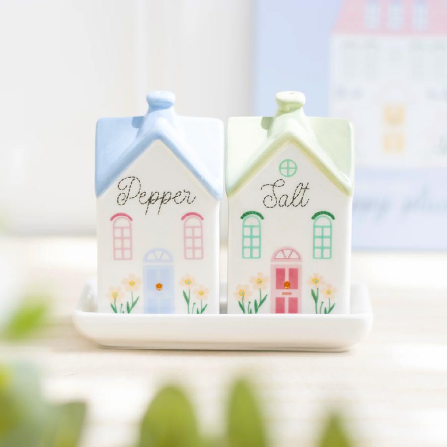 Pastel House Salt & Pepper Shakers