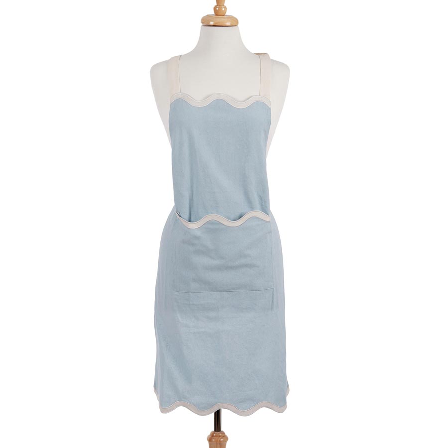 Assemble Virgo Blue Cotton Apron | Koop.co.nz