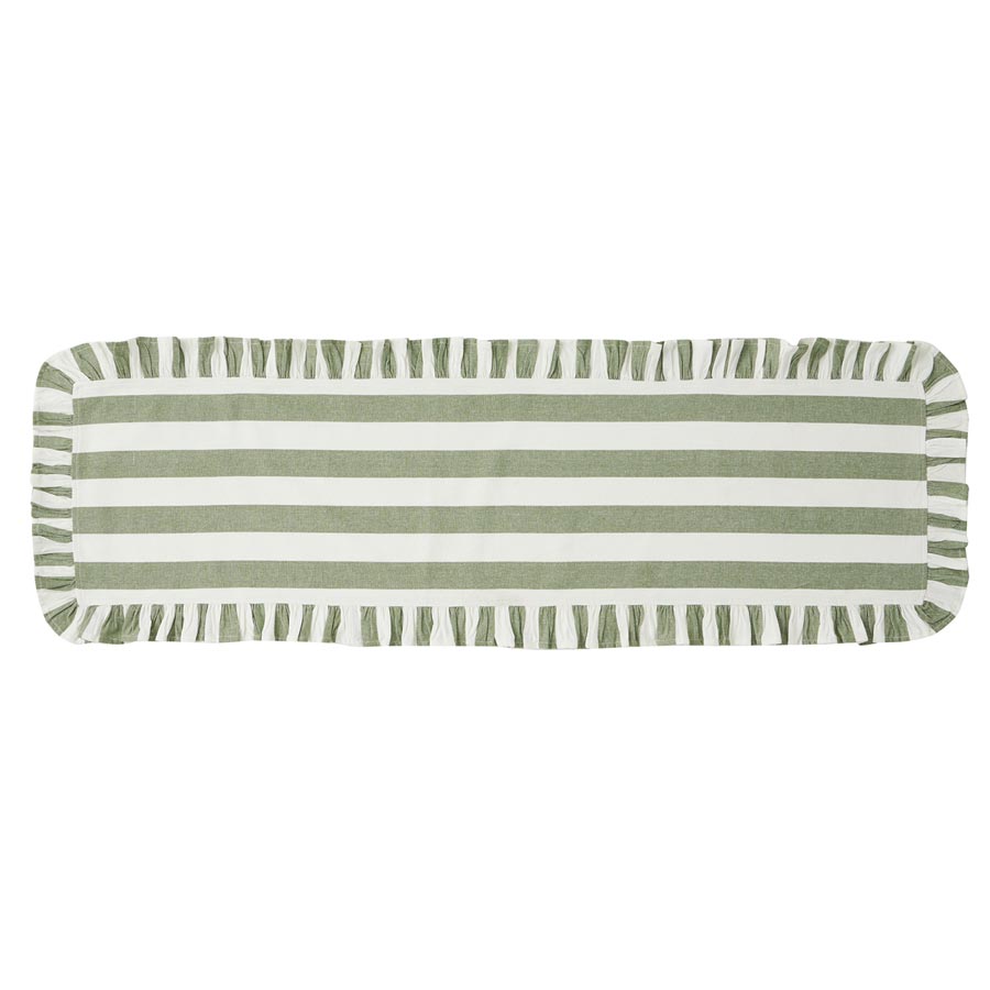 Assemble Orla Cotton Table Runner - Olive/Ivory | Koop.co.nz