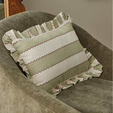 Coast To Coast Camilla Cotton Stripe Cushion - Pistachio (35x50cm) | Koop.co.nz