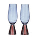 Assemble Pyramid Glass Flutes - Russet/Blue (2pc) | Koop.co.nz