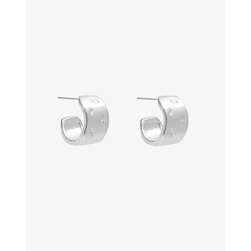 Antler Starfall Silver Hoop Earrings | Koop.co.nz