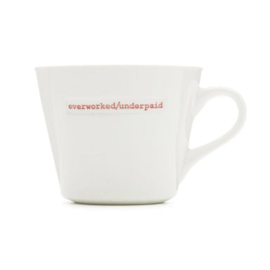 Keith Brymer Jones Bucket Mug - Overworked / Underpaid | Koop.co.nz
