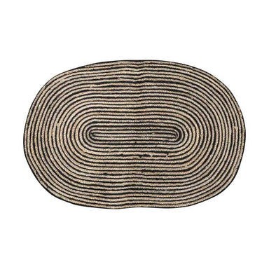 Le Forge Jute Oval Doormat - Natural/Black | Koop.co.nz