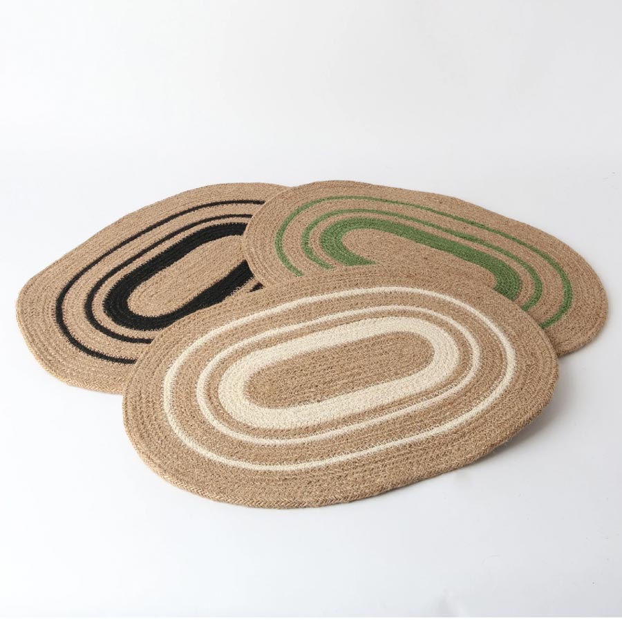 Le Forge Jute Oval Placemat - Natural/Cream | Koop.co.nz