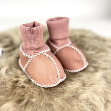 Kiwi Gear Sheepskin Baby Booties - Pink | Koop.co.nz