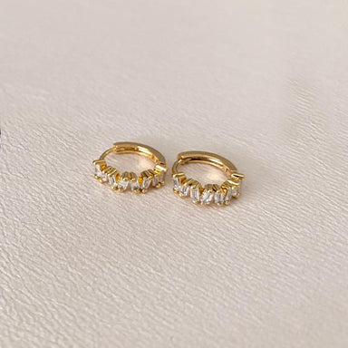 Lilio Jewellery Shahla Gold Baguette Huggie Earrings | Koop.co.nz