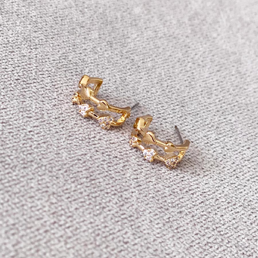 Lilio Jewellery Shahla Gold Heart Earrings | Koop.co.nz