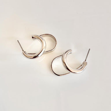Lilio Jewellery Double Loop Silver Earrings | Koop.co.nz