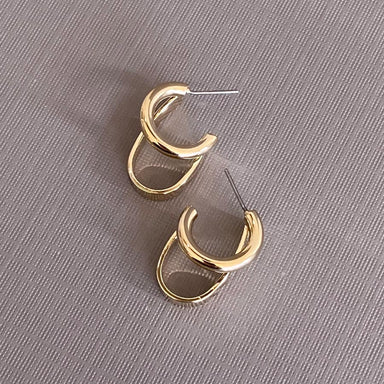 Lilio Jewellery Double Loop Gold Earrings | Koop.co.nz