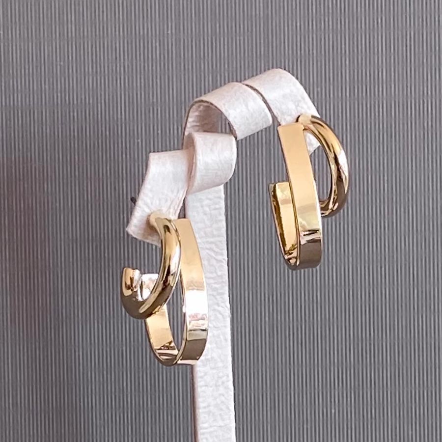 Lilio Jewellery Double Loop Gold Earrings | Koop.co.nz