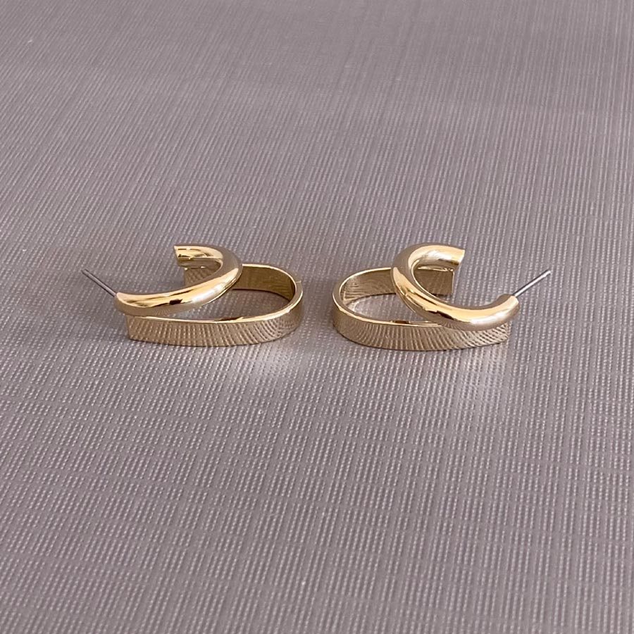 Lilio Jewellery Double Loop Gold Earrings | Koop.co.nz