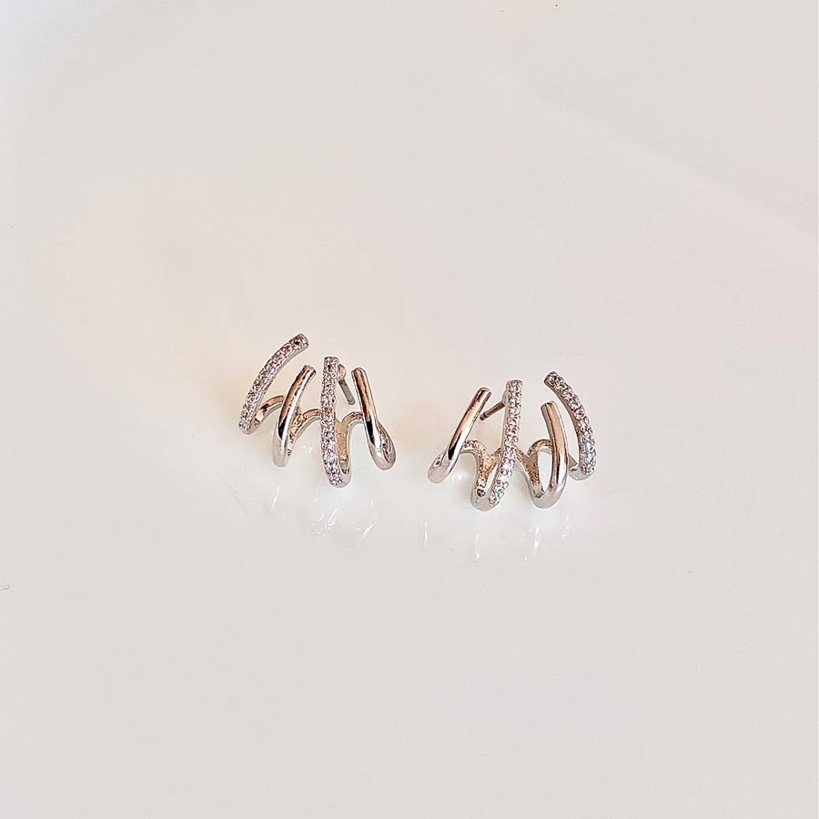 Lilio Jewellery Livia Multi Loop Silver Earrings | Koop.co.nz