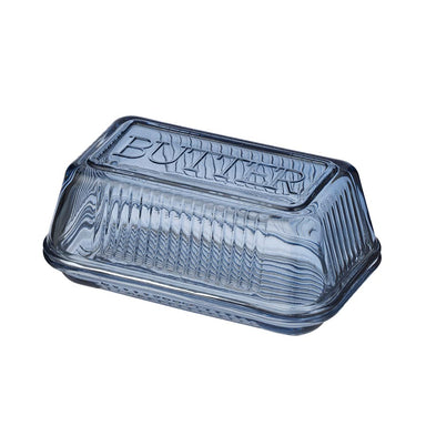 Assemble Lia Glass Butter Dish - Denim Blue | Koop.co.nz