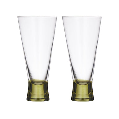 Assemble Canal Flute Glasses (2pc) - Olive | Koop.co.nz
