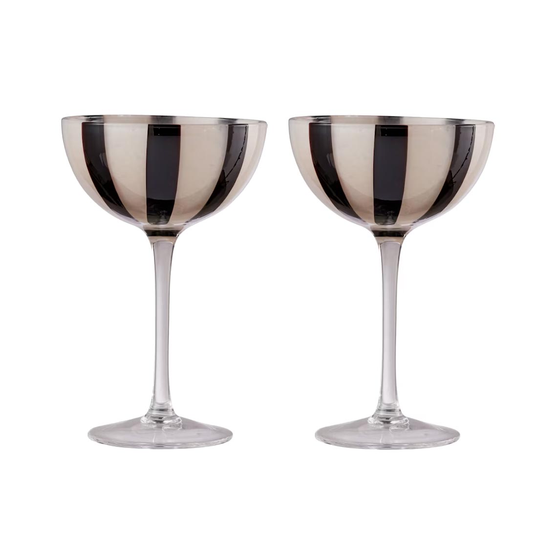 Striped Coupe Glasses (2pc)