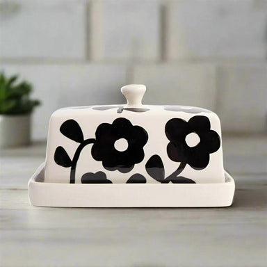 Caroline Gardner Mono Flower Butter Dish | Koop.co.nz