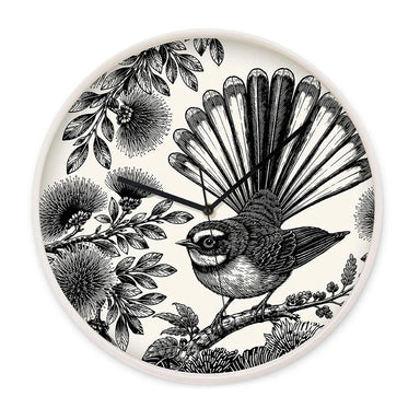 100% New Zealand In Bloom Fantail Clock (32cm) | Koop.co.nz