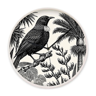 100% New Zealand Under The Nikau Tui Clock (32cm) | Koop.co.nz