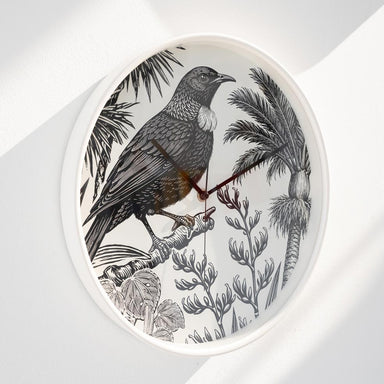 100% New Zealand Under The Nikau Tui Clock (32cm) | Koop.co.nz