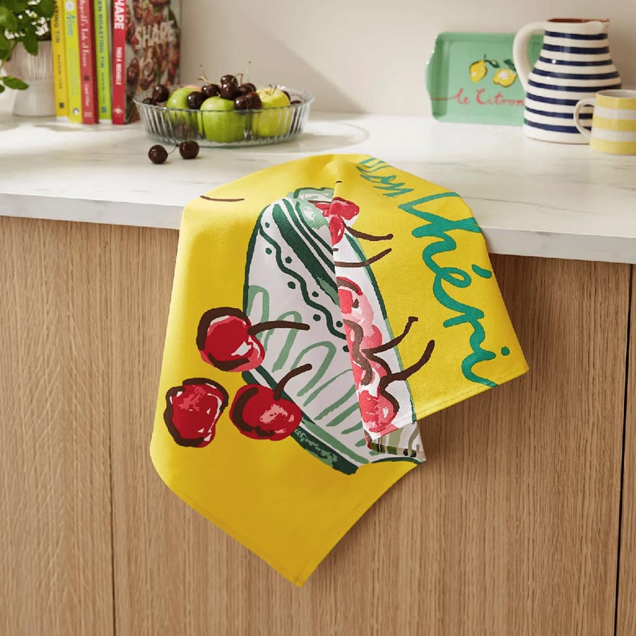 Summer Fruits Cheri Tea Towel