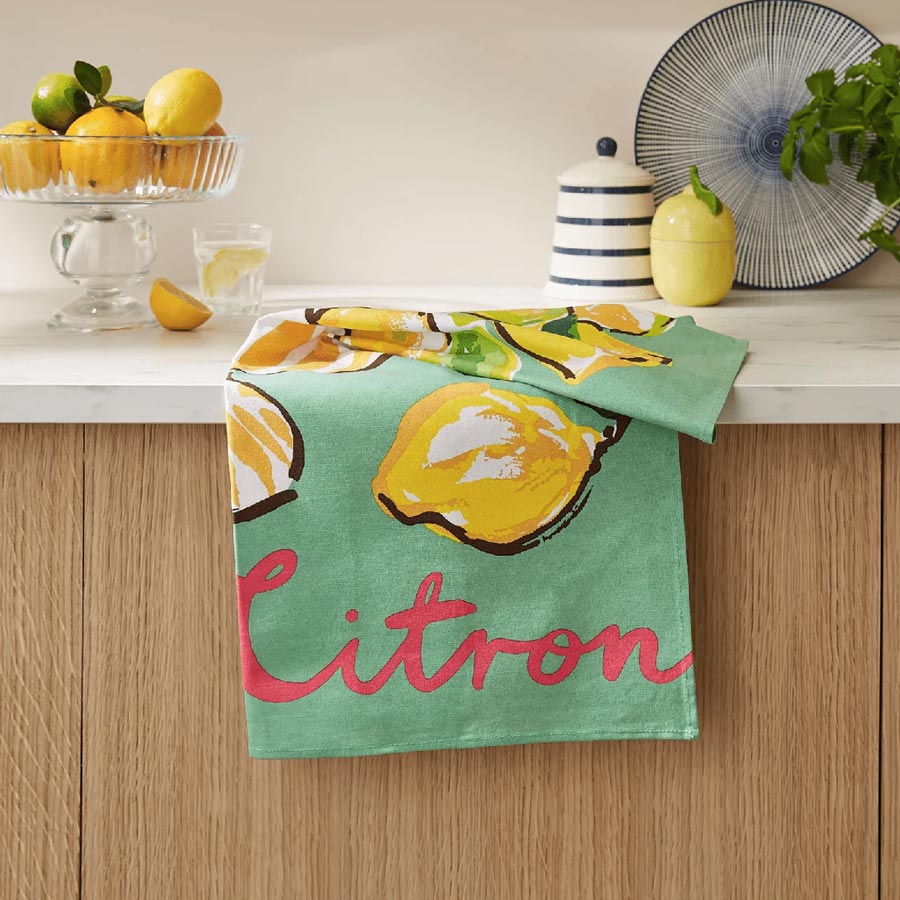 Summer Fruits Citron Tea Towel