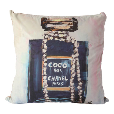Le Forge Velvet Art Cushion - Coco Black (55cm) | Koop.co.nz