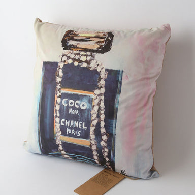 Le Forge Velvet Art Cushion - Coco Black (55cm) | Koop.co.nz